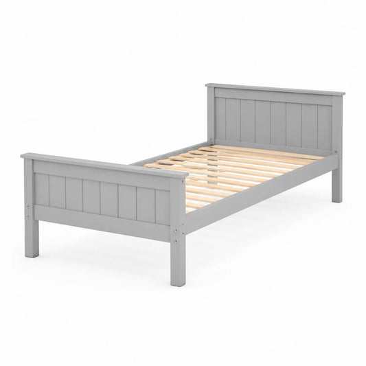 Einzelbett Holz Grau 200x90 cm