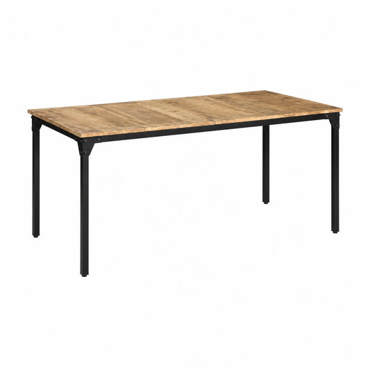 Rechteckiger Holztisch mit Metallgestell 180x90x75cm