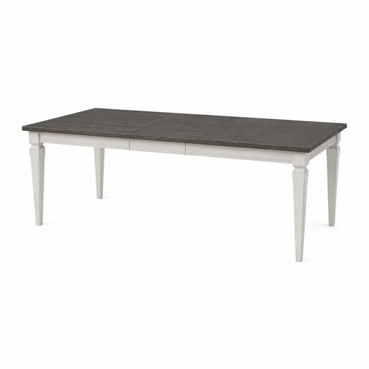 Rechteckiger Esstisch MDF-Platte Weiß/Anthrazit 180x90x75 cm